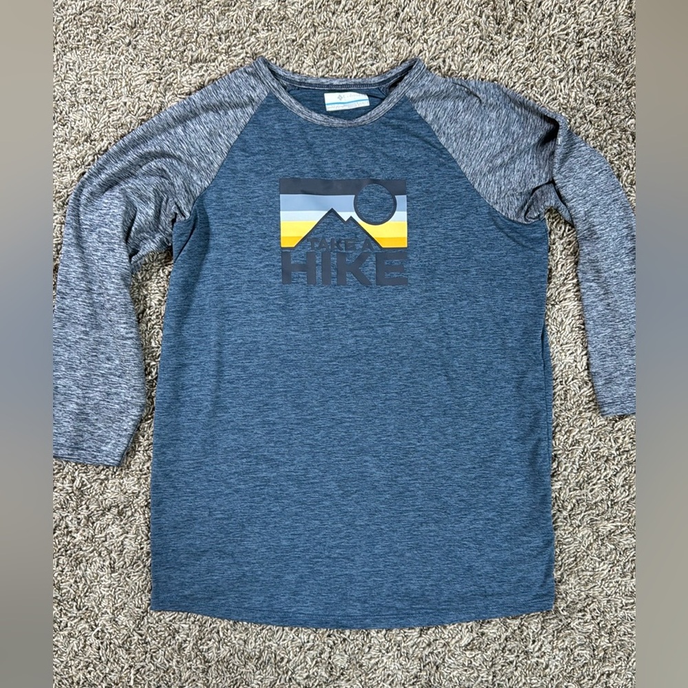 Boys Columbia UPF 50 Shirt Large 14/16 3/4 sleeve tshirt